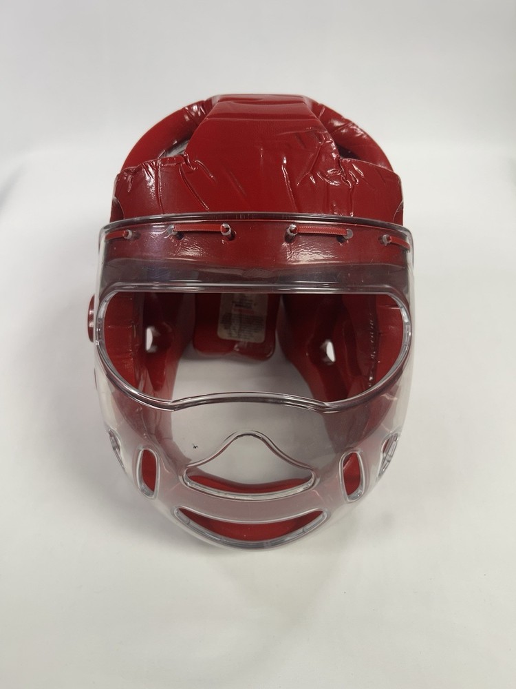 Rhingo Red Sparring Mask with Plastic Face Guard XL