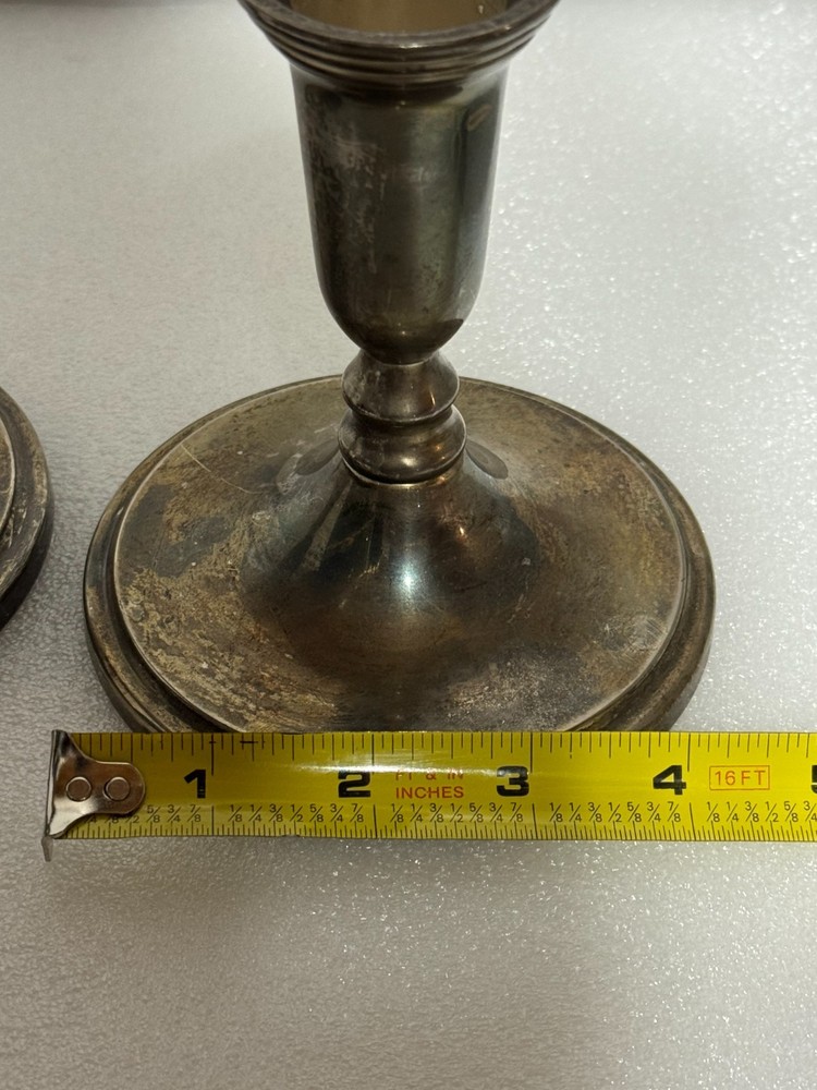 2 Plain Godinger Silver Plate Candle Holders