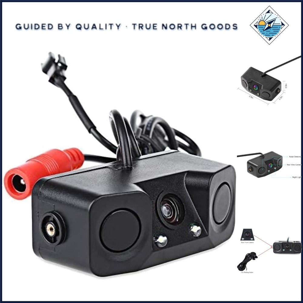 Dual Radar Sensor Backup Camera with Waterproof Design for Easy Installation