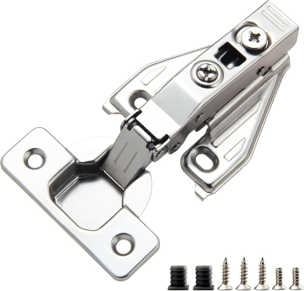 60 Pack Soft Close Hidden Hinges for Kitchen Cabinets, 105° Adjustable