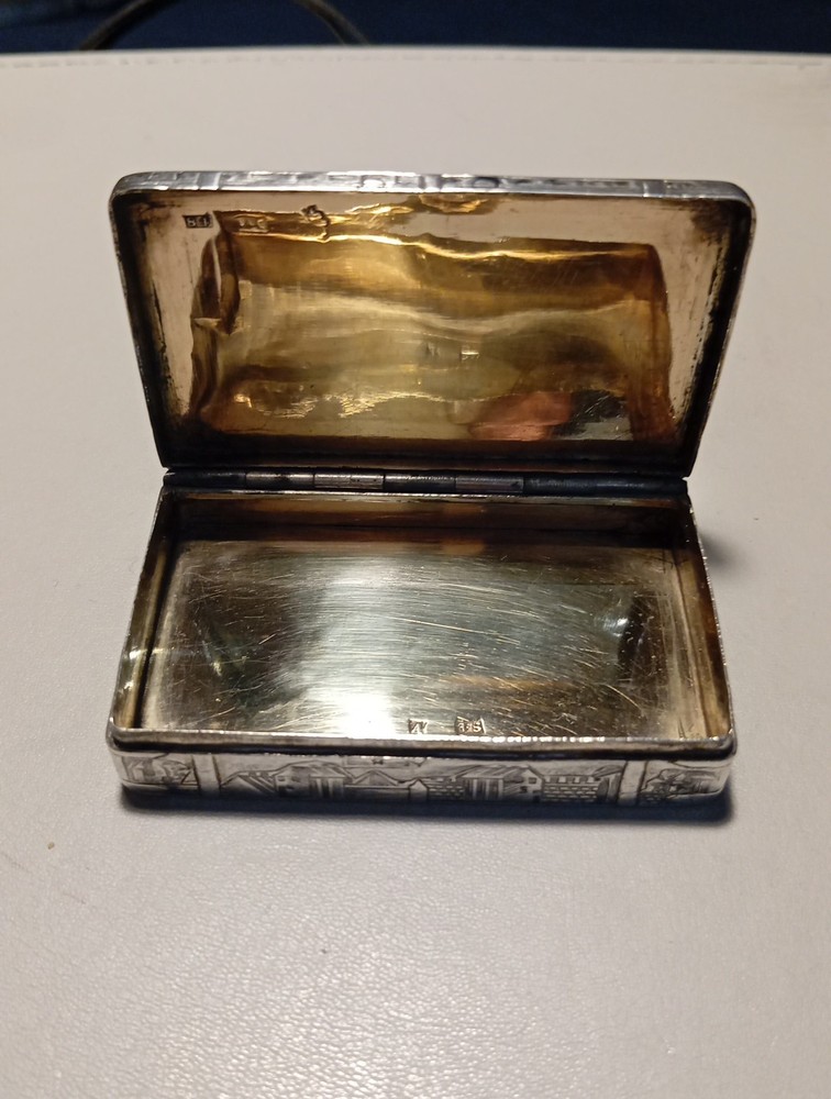 Solid Silver Russian Snuffbox 1820,St Petersburg, Hallmarked.