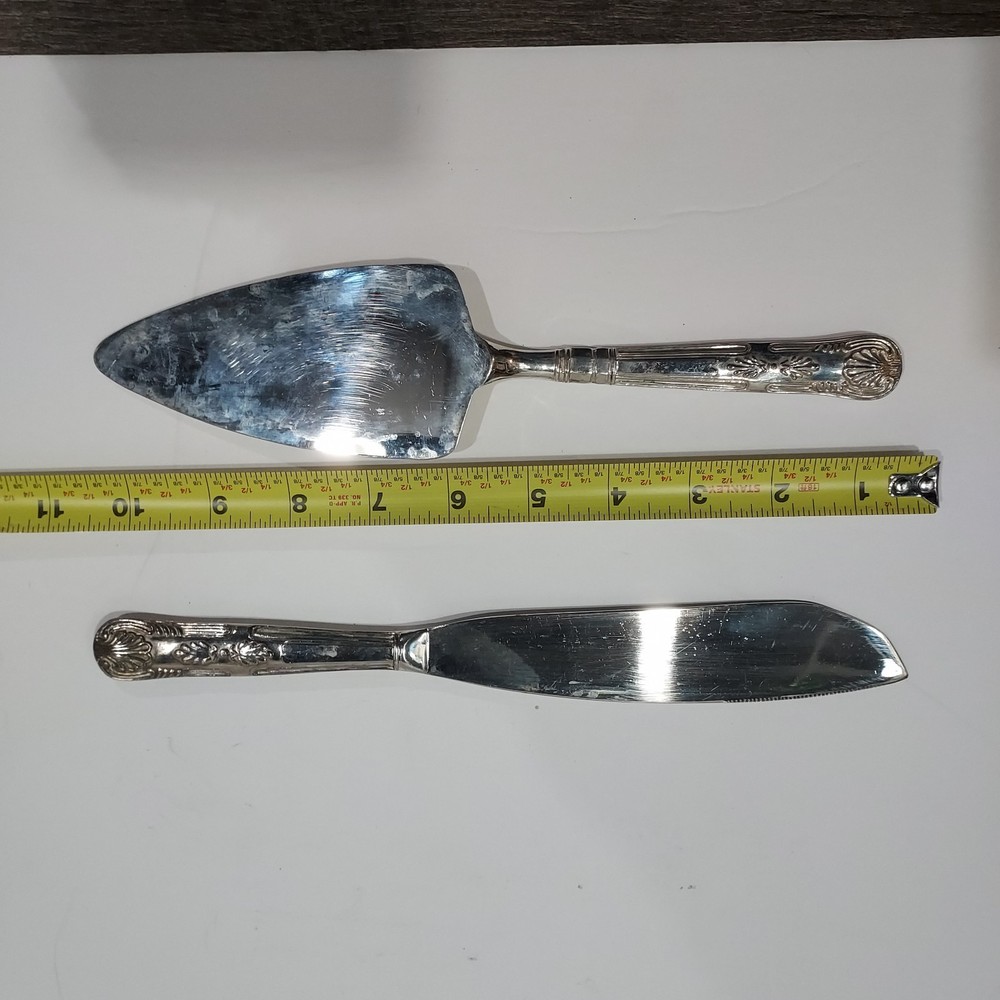 Cake Knife Wilton And Server 10 Inches Silver Plate Decorative Handle
