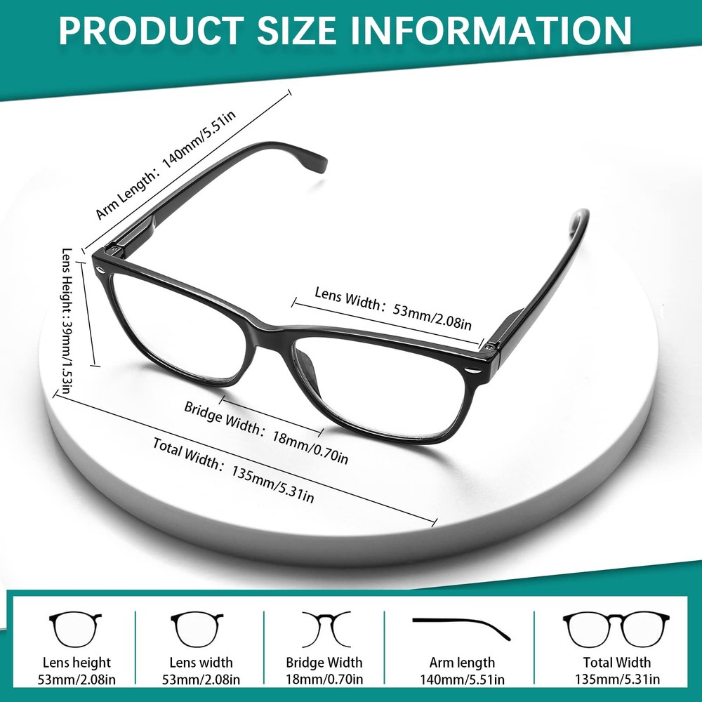 VIDEBLA 3 Pack Progressive Multifocus Reading Glasses One Size, 3 Mix Color