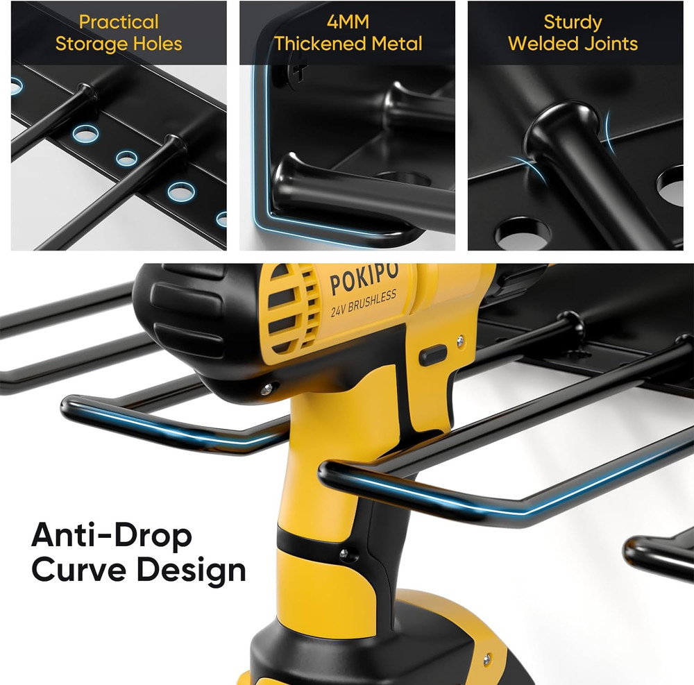 Power Tool Organizer, Drill Holder Wall Mount, Heavy Duty Garage Tool Organizer