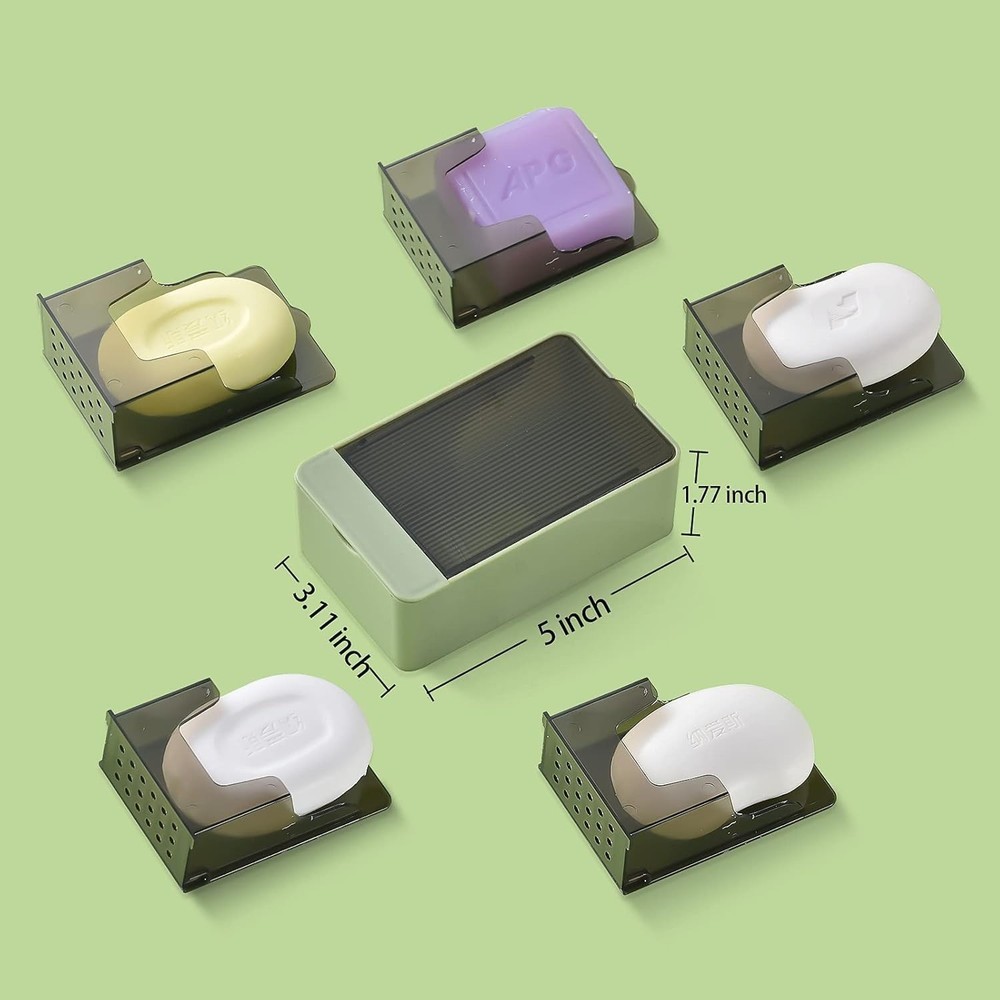 Versatile Wall Mounted Soap Holder - 2 Pack for Bathroom & Kitchen Use