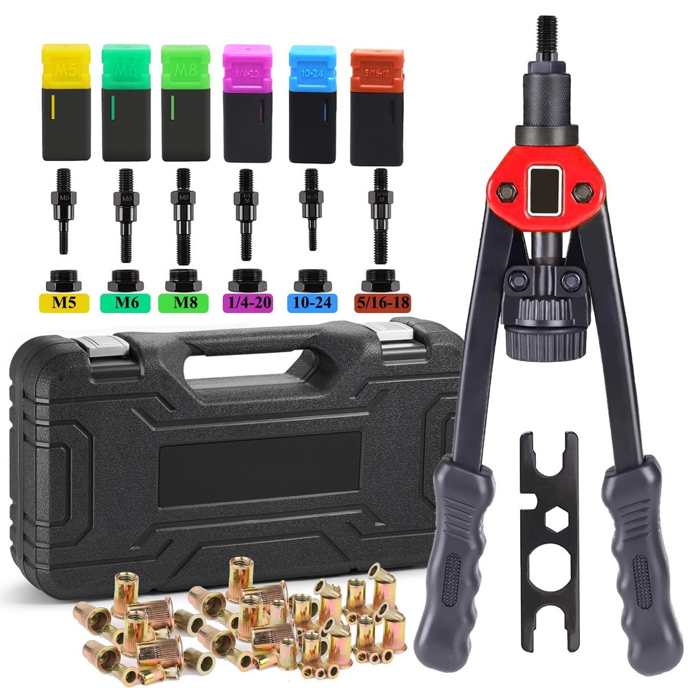 Rivet Gun Kit Rivnut Thread Setting Tool Nut Setter NutSert Metric SAE Riveting