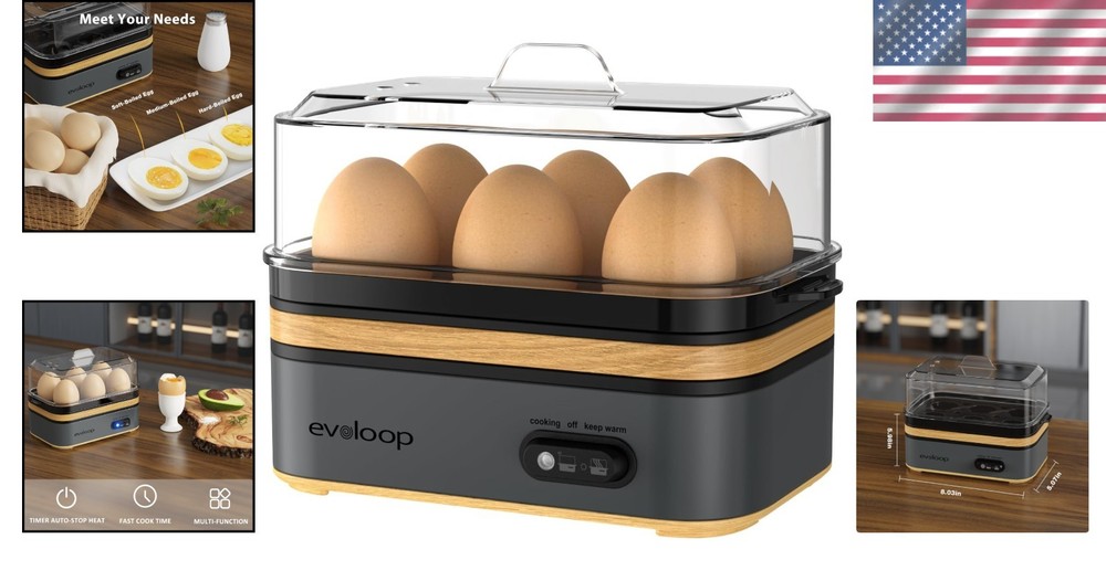 Multi-Functional Egg Cooker with Auto Shut-Off - Make Poached, Boiled, Omeletes