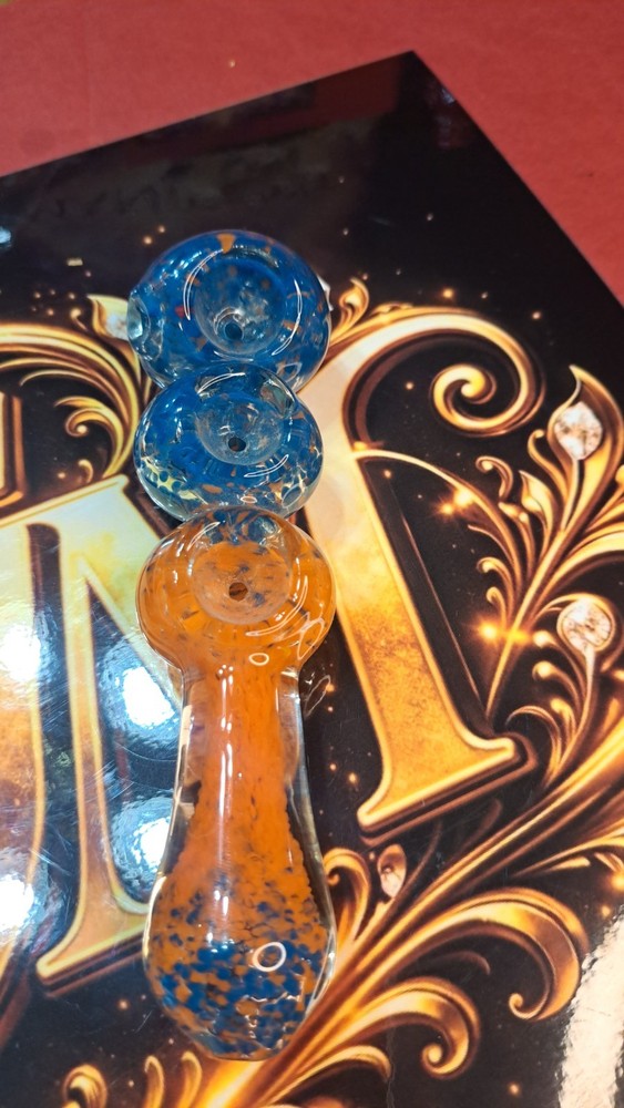 Triple Bowl 3 Bowl Hand Blown Spoon Pipe