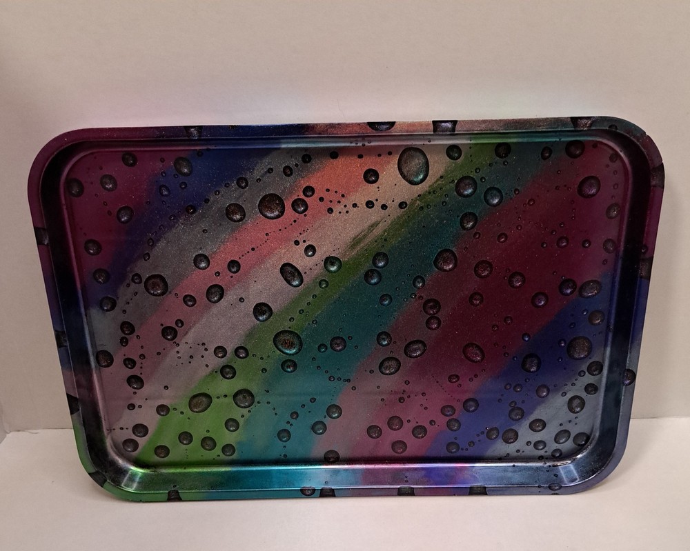 Small Tray – Resin Rainbow & Raindrops