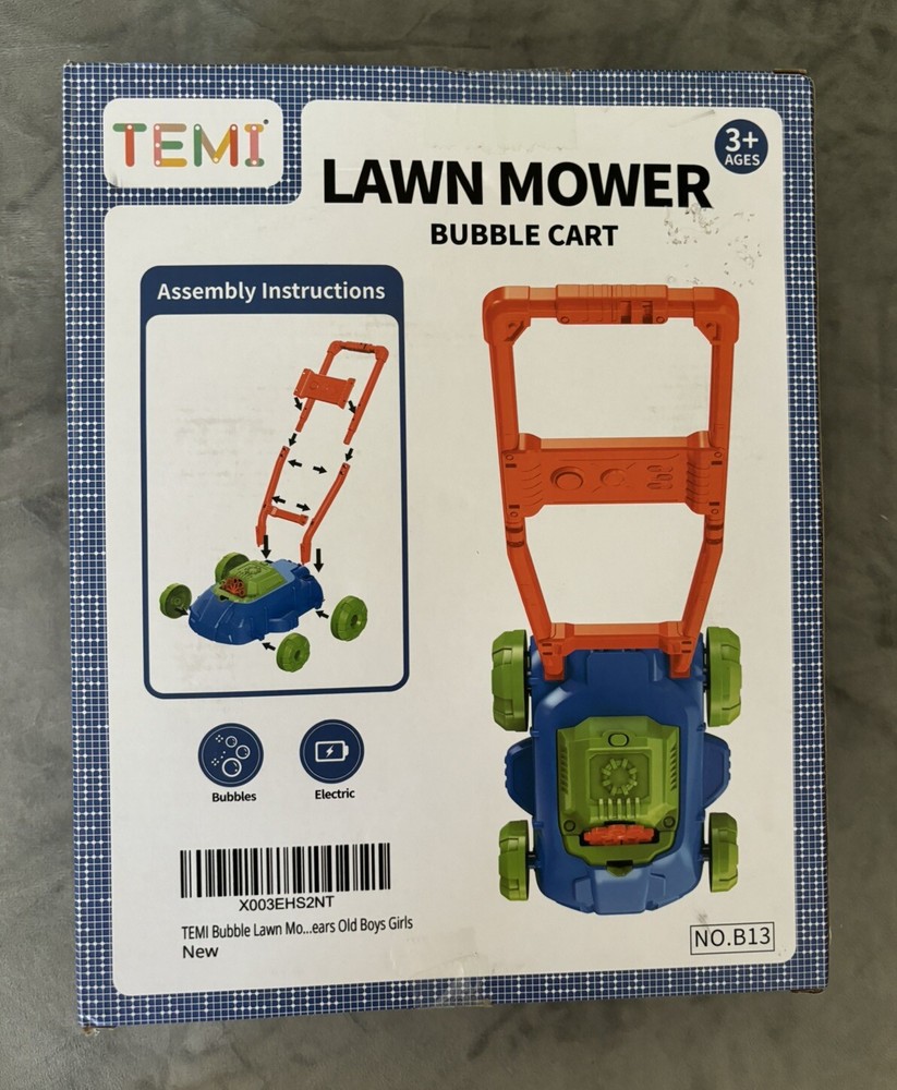 TEMI Bubble Lawn Mower Toddler - New!