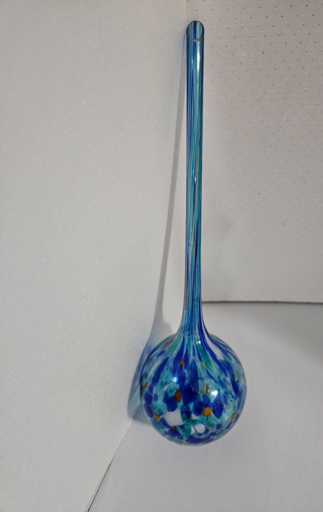 Aqua Blown Glass Plant Watering Globe