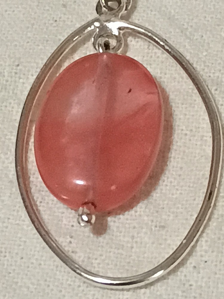 Sterling Silver Pink Cherry Quartz Dangle Earrings 0116 A6