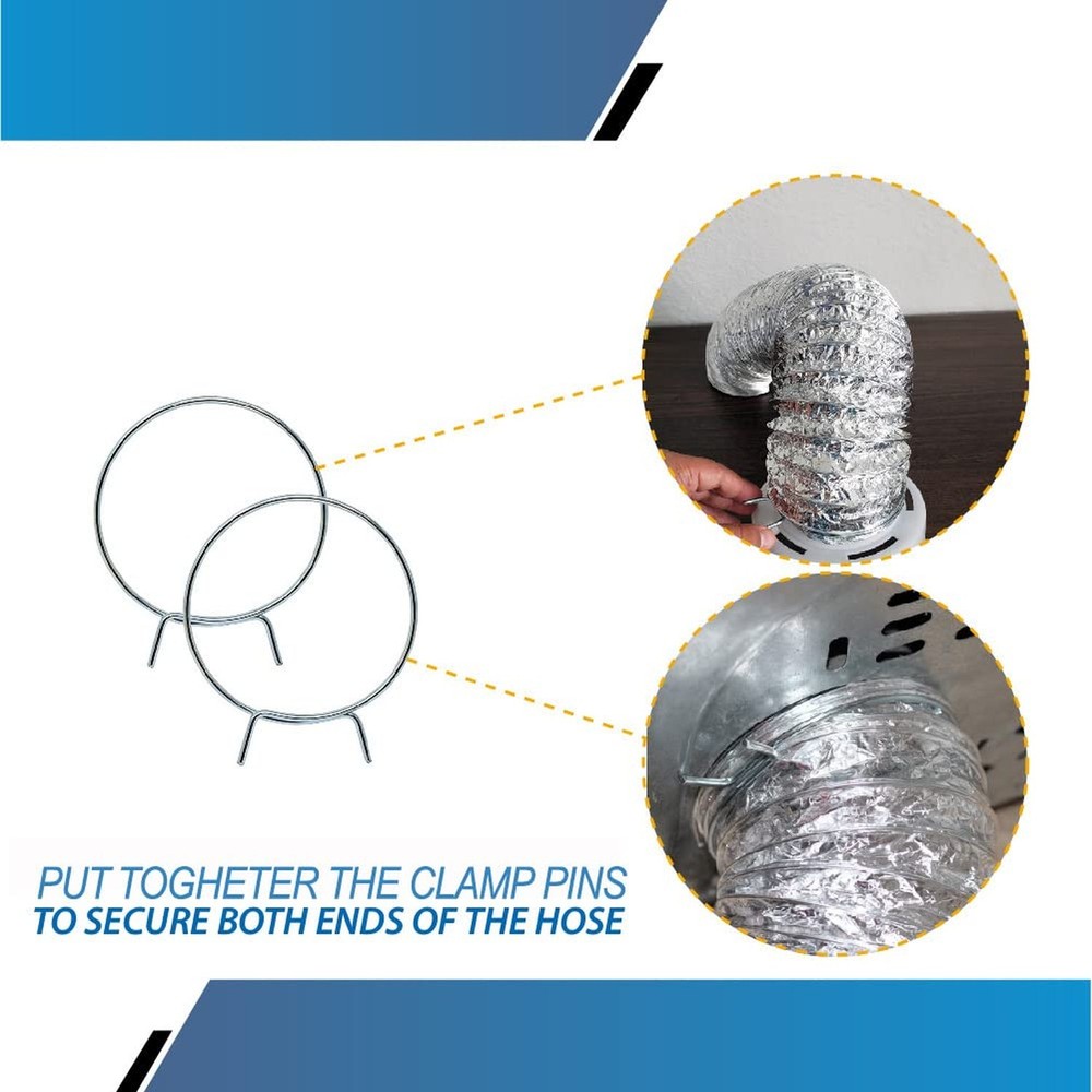 Dryer Vent Tension Clamp - 4” Diameter (5 Pack)