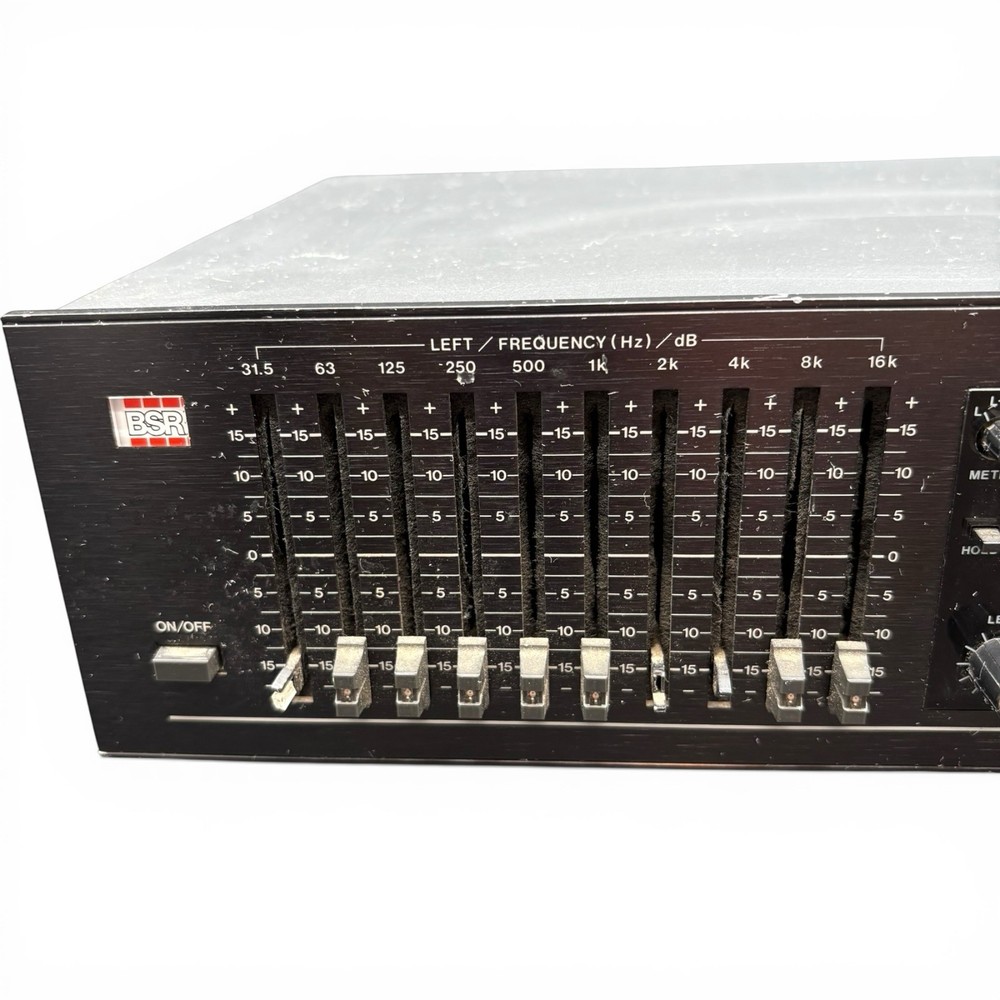 BSR EQ-3000 Stereo Frequency Graphic Equalizer Spectrum Analyzer - Black