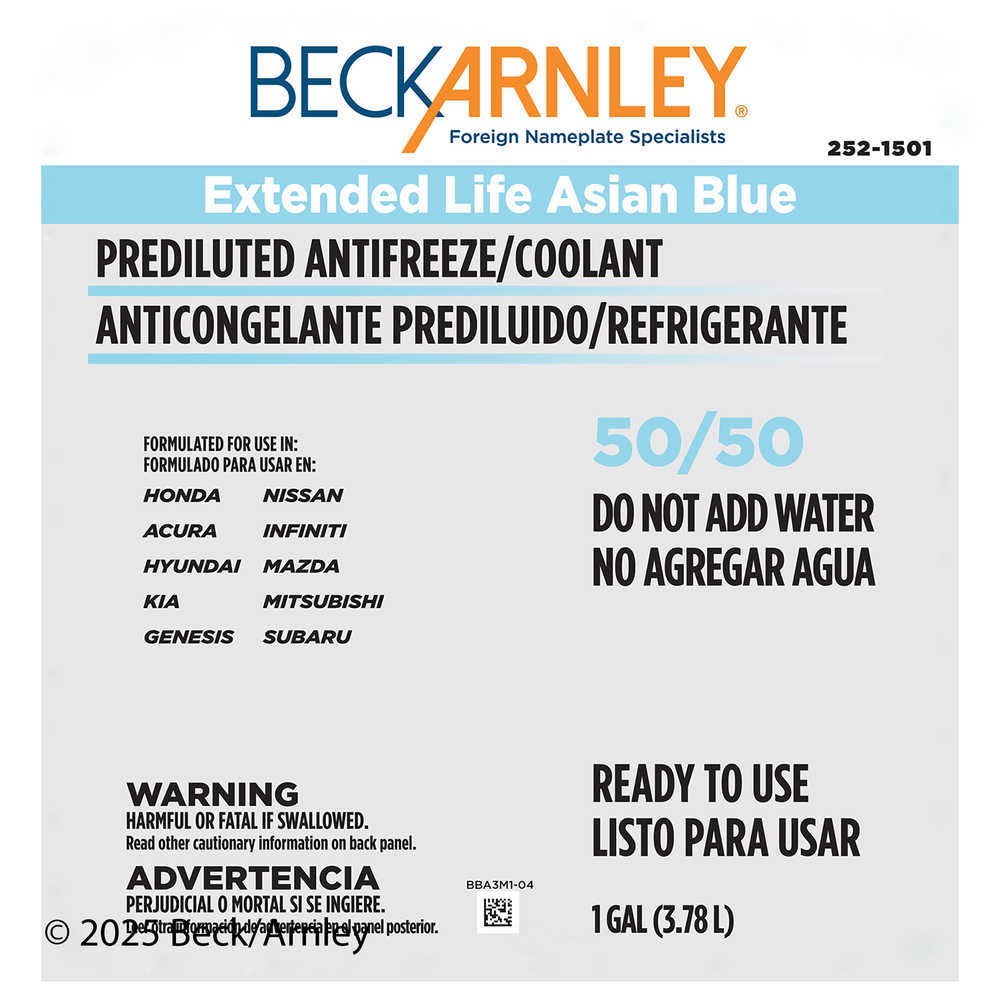 Engine Coolant / Antifreeze Beck/Arnley 252-1501