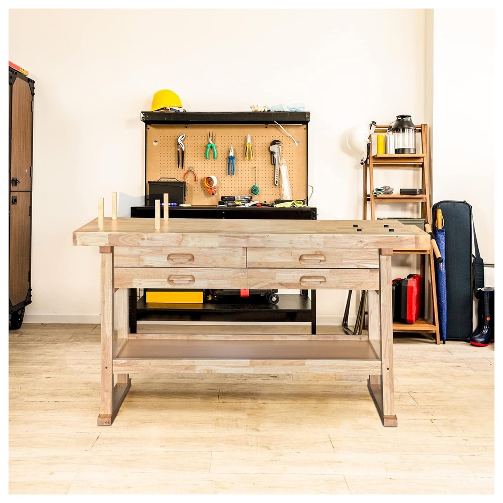 Olympia Tools 60" Rubber Hardwood Workbench, 4 Drawers (Open Box)