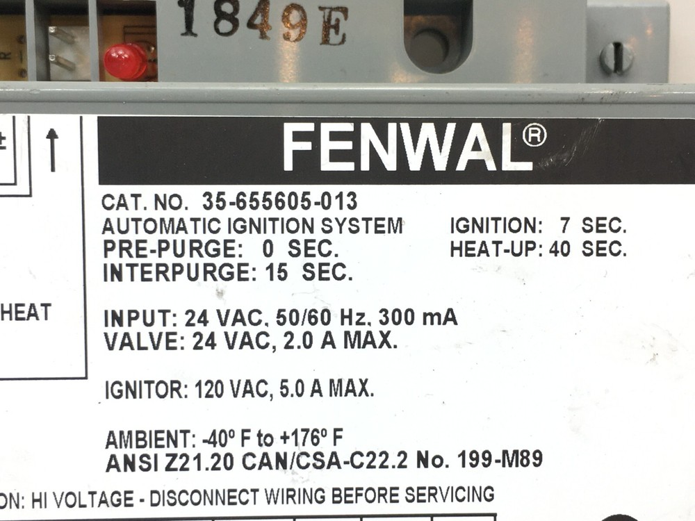 FENWAL 35-655605-013 Automatic Ignition System Control Module used #D275