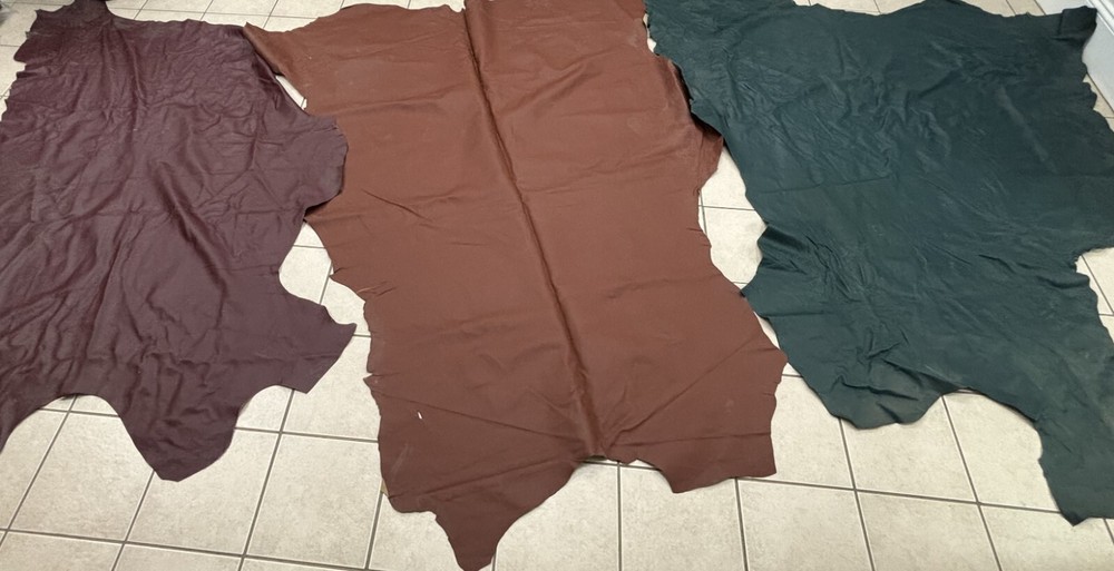 leather full hide red green brown