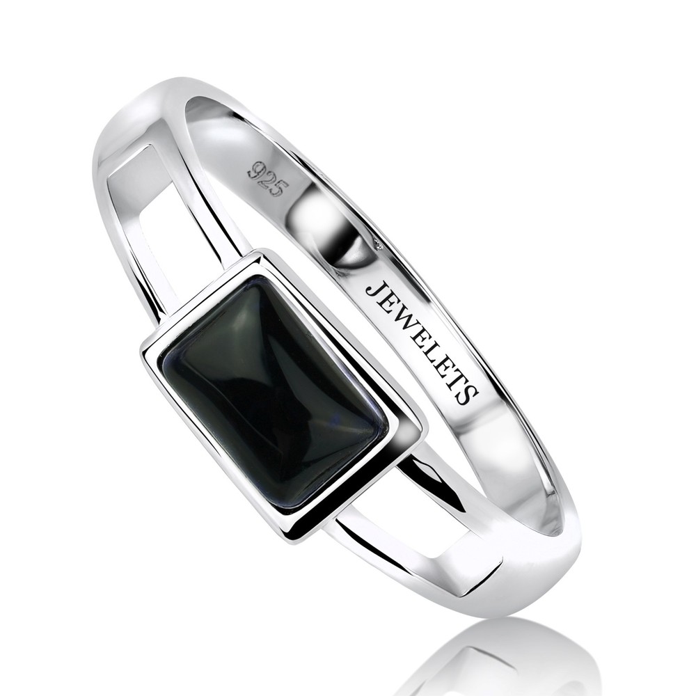 925 Sterling Silver Ring Blank – Rectangular 5x7mm Rhodium Plated Bezel Cup