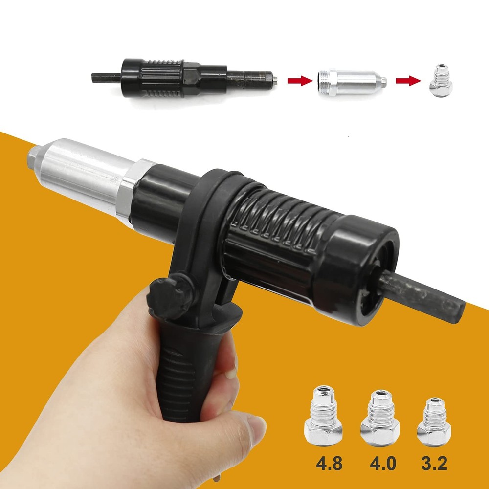 Pop Rivet Gun Tool Rivet Drill Attachment Power Drill Tool Kit Cordless Rivet...