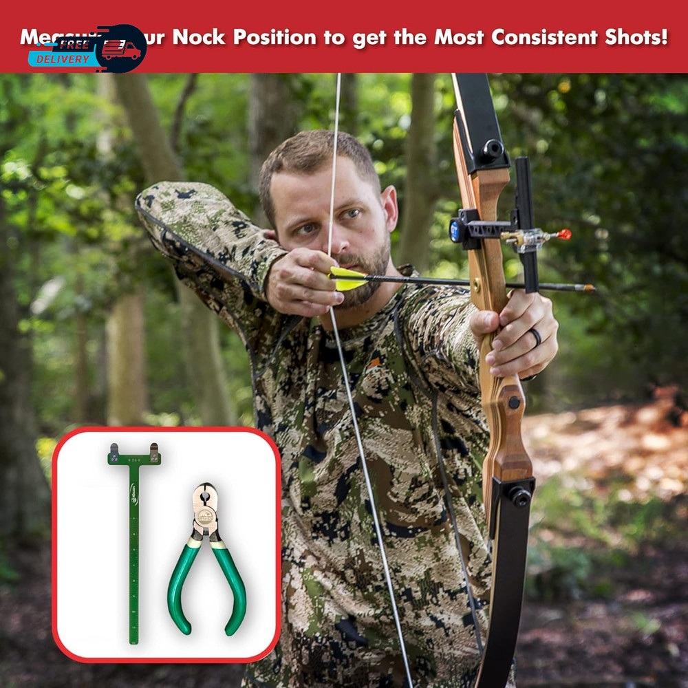 Archery Bow String Nocking Points Set – T Square Ruler,Nock Pliers