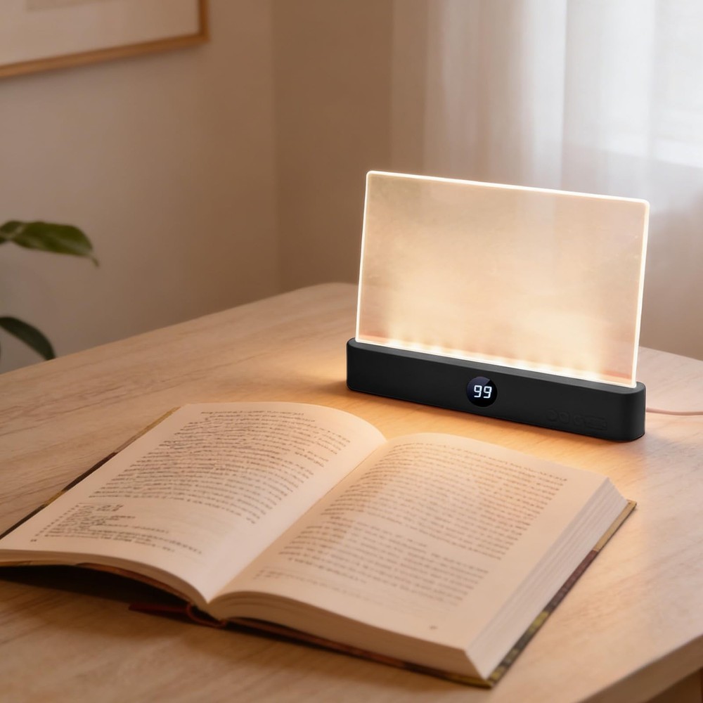 Rechargeable LED Book Light Flat Reading Light Dimmable Panel Plate Lamp