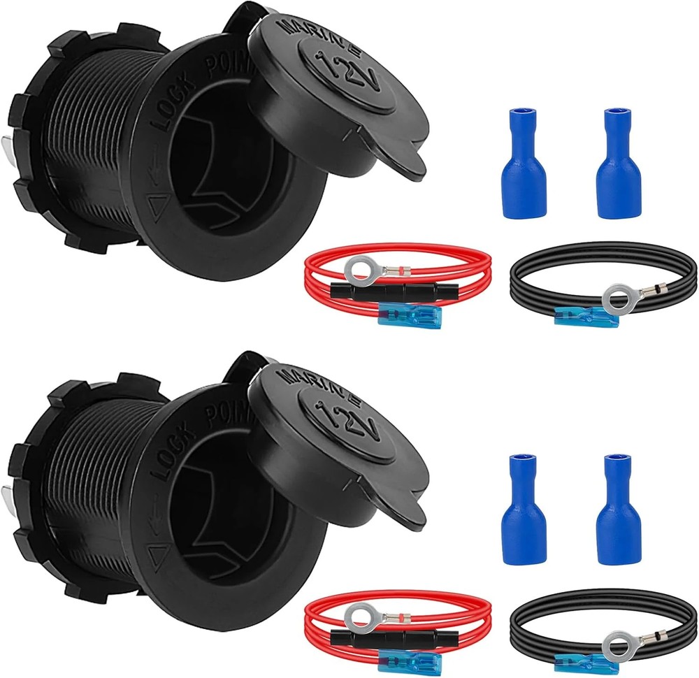 2 PCS Cigarette Lighter Socket, 12V Car Cigarette Lighter, RV Lighter Socket Pow