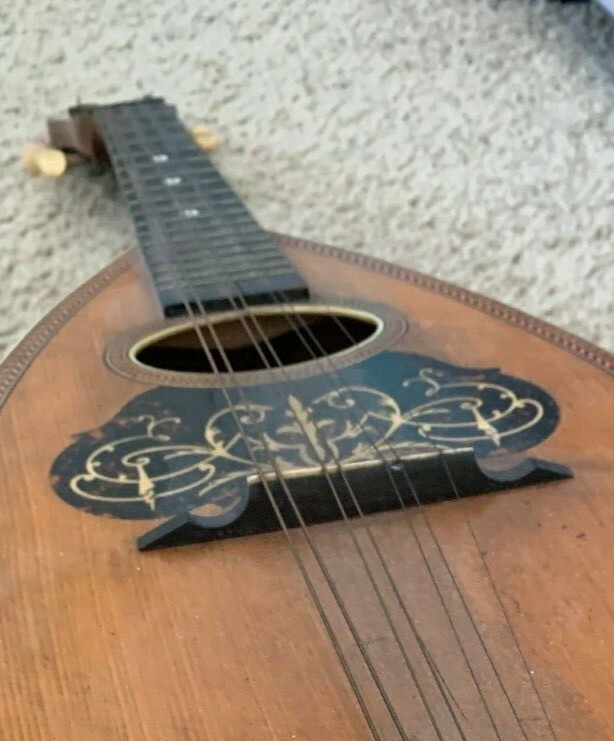 Unbranded Vintage Antique Bowlback Mandolin With 1 String Missing