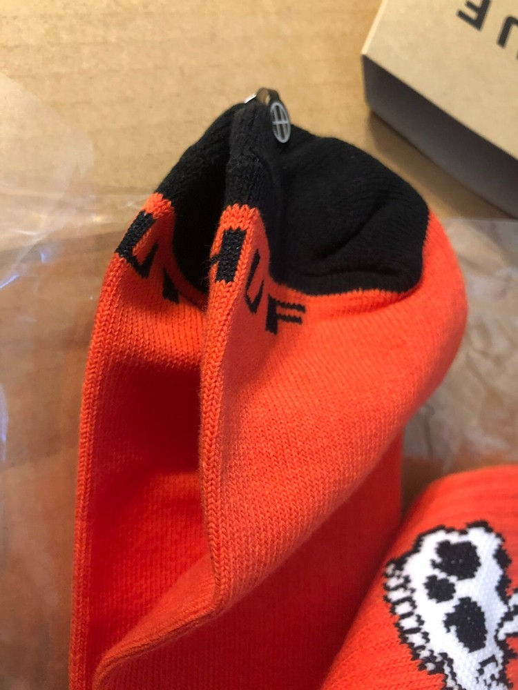 HUF x TODD FRANCIS Orange Crew Socks, One Size