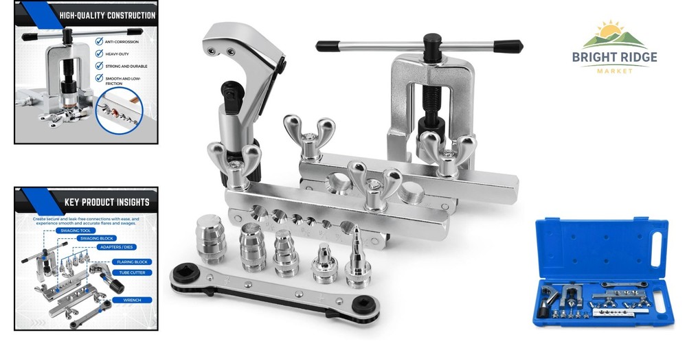 Professional Flaring Tool Kit with Self-Centering Yoke for Precise Adjustments