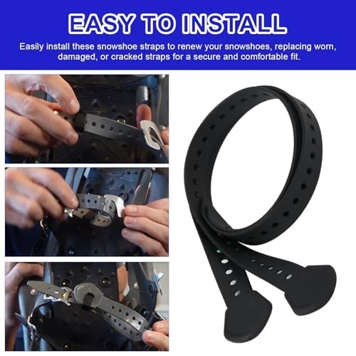 Replacement Snowshoe Bindings Strap Kit - 2 Pcs Heel Straps for Classic & Denali