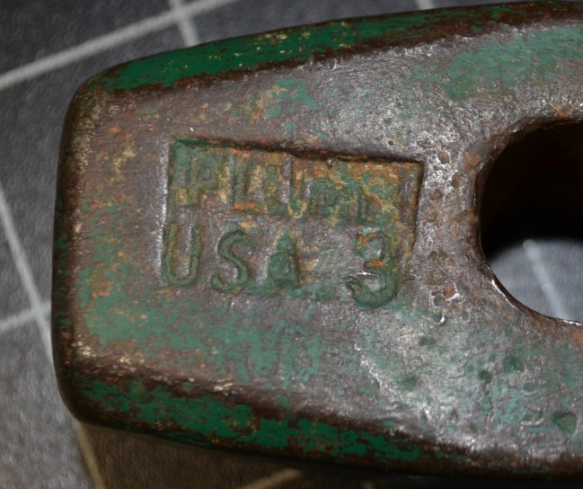 PLUMB -3# - DRILLING SLEDGE HAMMER HEAD - BLACKSMITH - VG CONDITION
