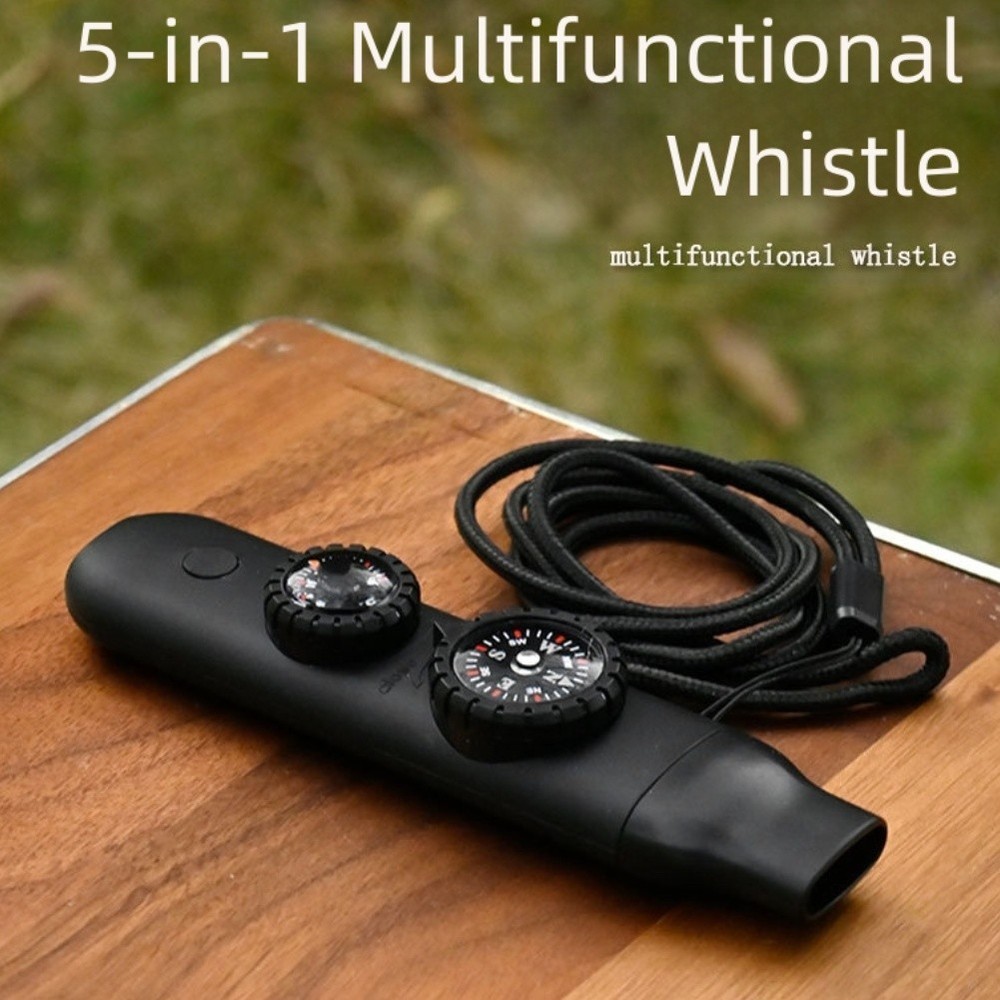 Multi functional 7 in 1 Whistle with LED Light For Compass for Camping Gear