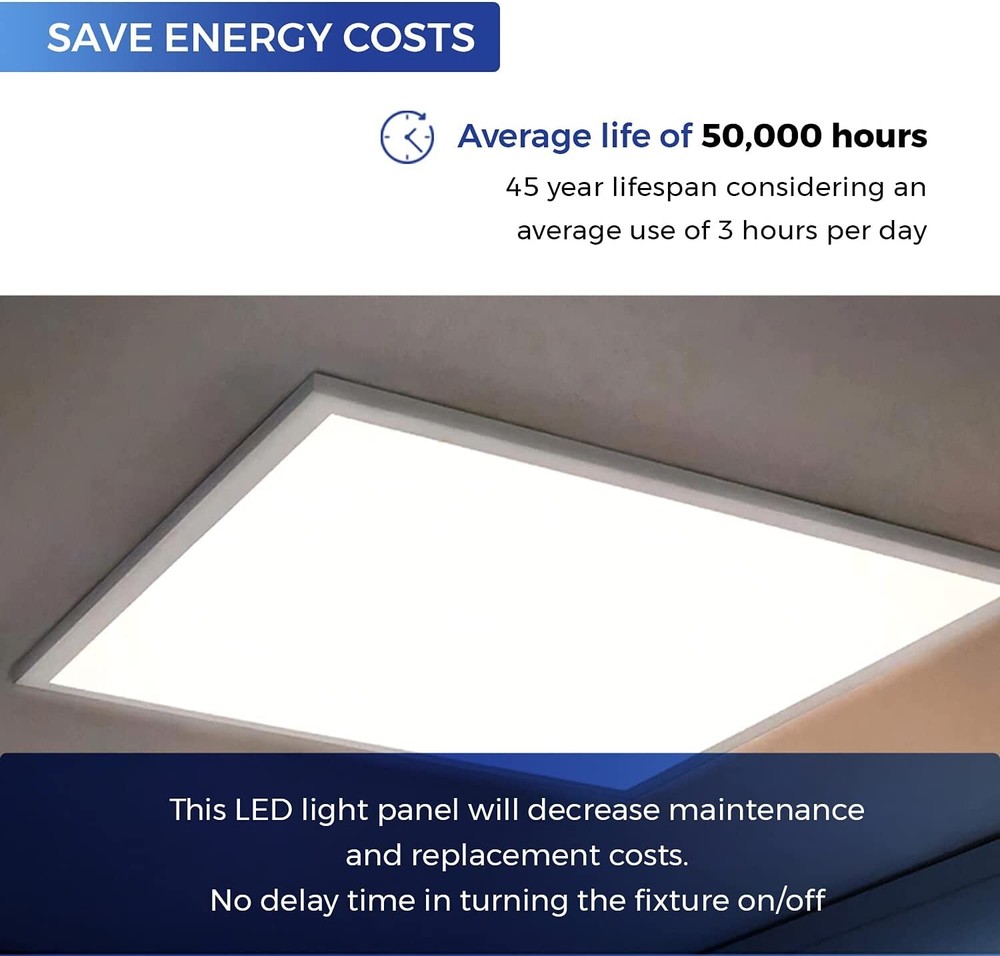 20 Pack 2X2ft Led Flat Panel Light 5400Lm 45W 5000K Dimmable Drop Ceiling