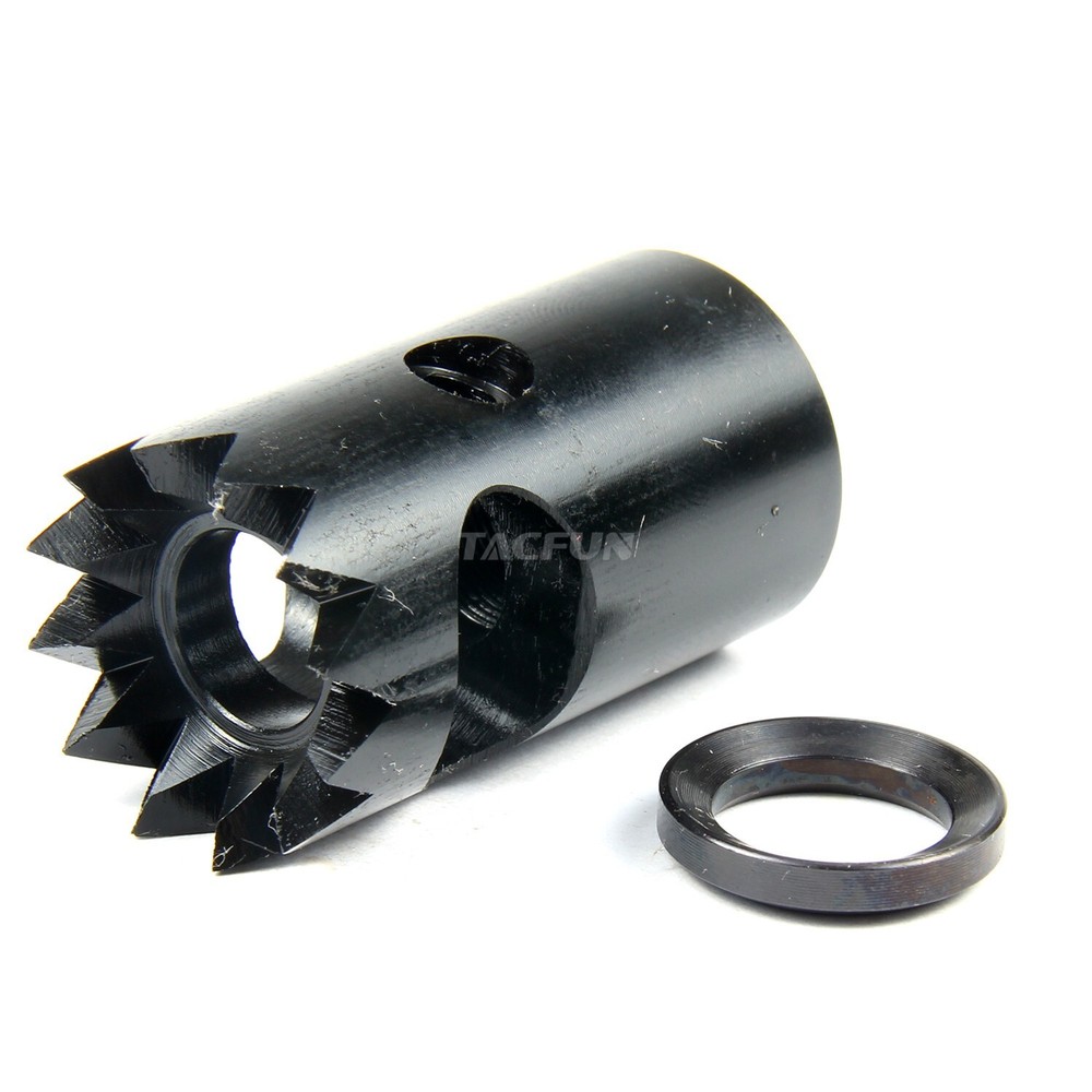 Compact Low Concussion 1/2x36 Competition Muzzle Brake 9mm /w washer