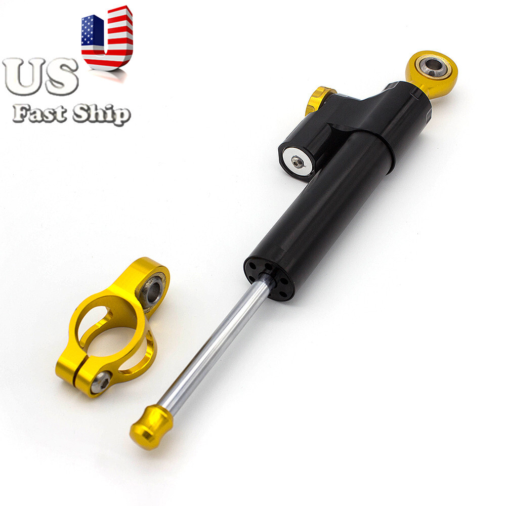 Black&Gold Motorcycle Universal Steering Damper Stabilizer Linear Control Safety