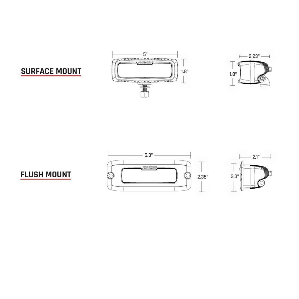 RIGID Industries SR-Q PRO Back Up Light Kit - Surface Mount Diffused - Pair -