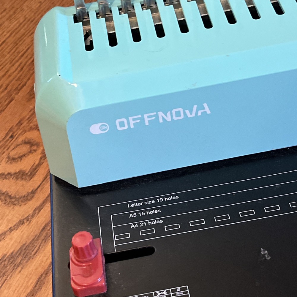 Offnova Binding Machine Comb Binding Machine 21 Holes Turquoise Home Office