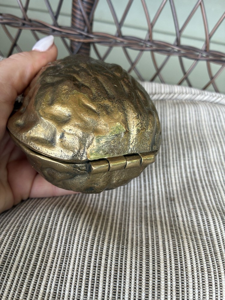 Vintage Solid Brass Nut Cracker Walnut Shaped NutCracker