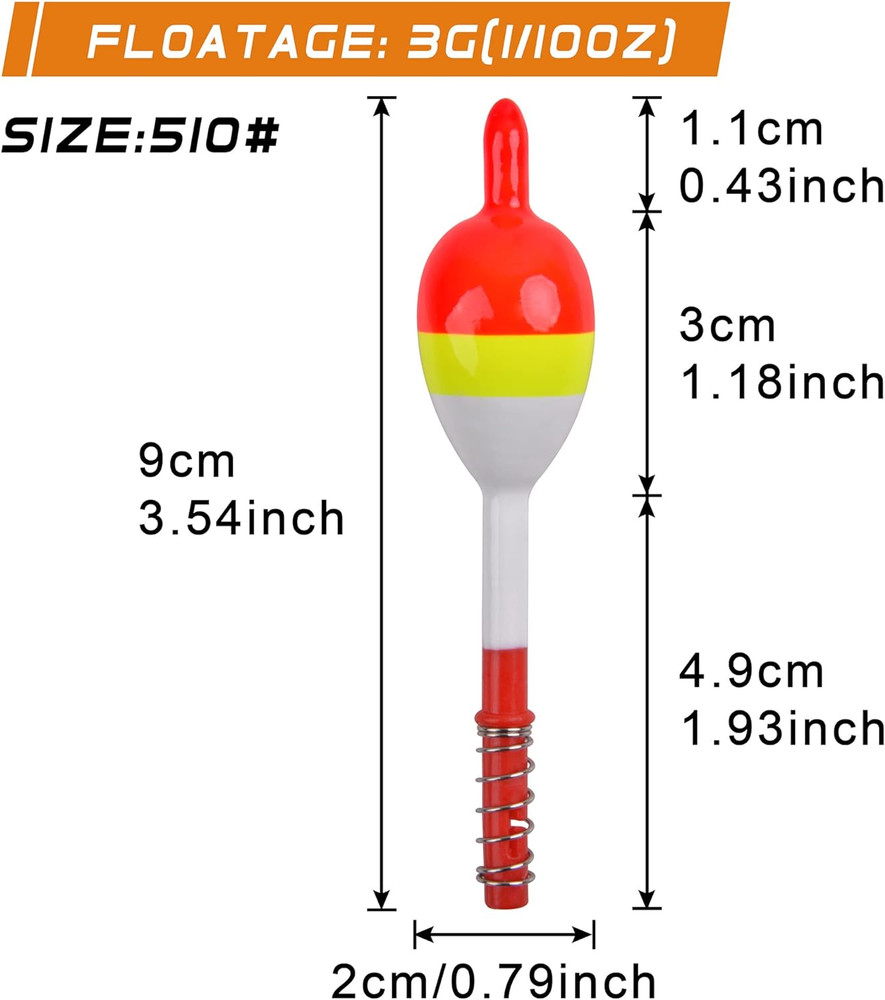 Fishing Slip Bobber Float Kit,Balsa Slip Cork Bobber Stopper String Knots with B