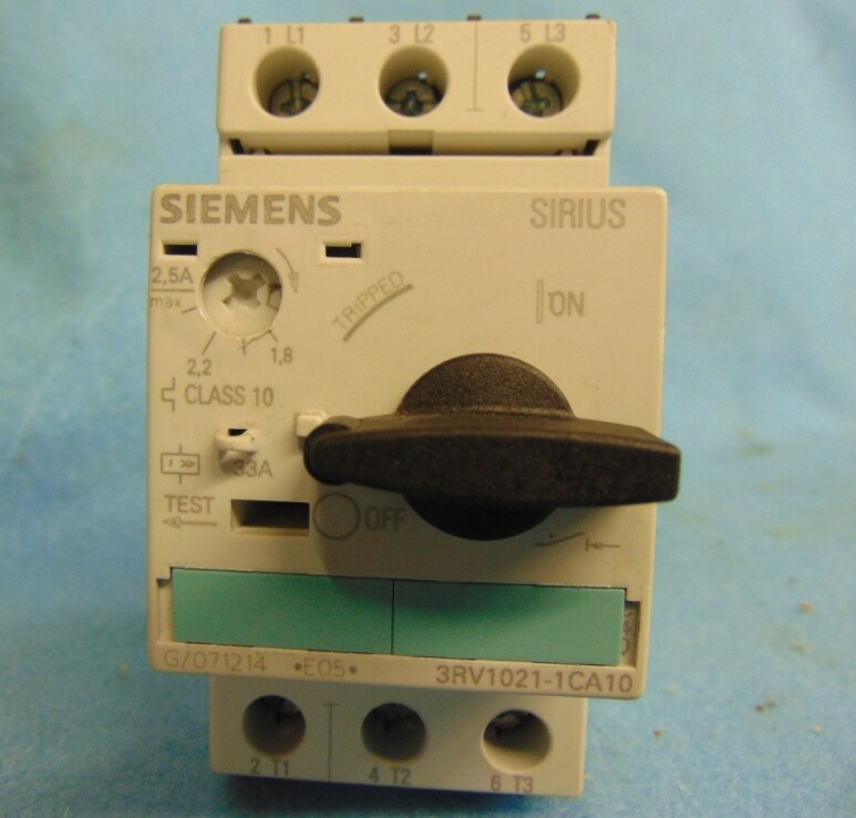SIEMENS RELAY, 3RV1021-1CA10, 3 PHASE, ON/OFF SWITCH