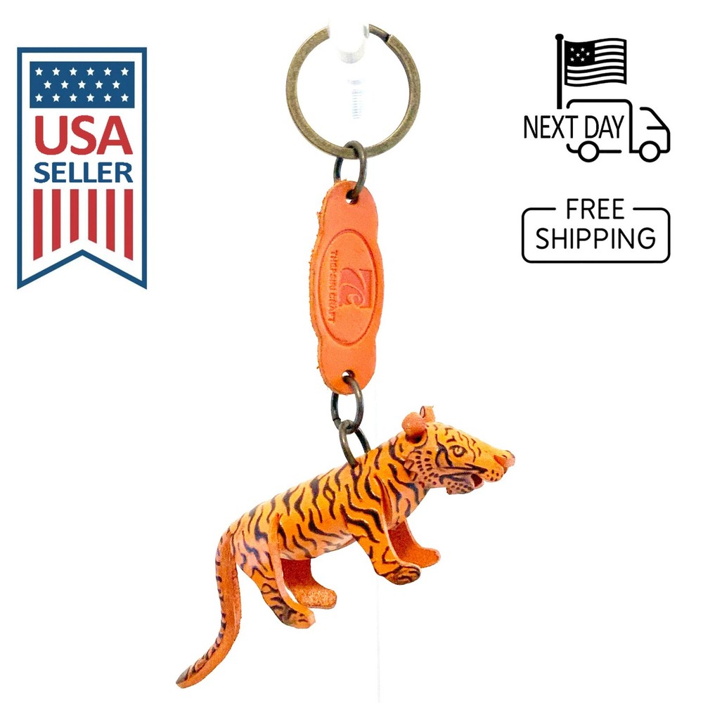 Tiger Handmade Leather Keyring