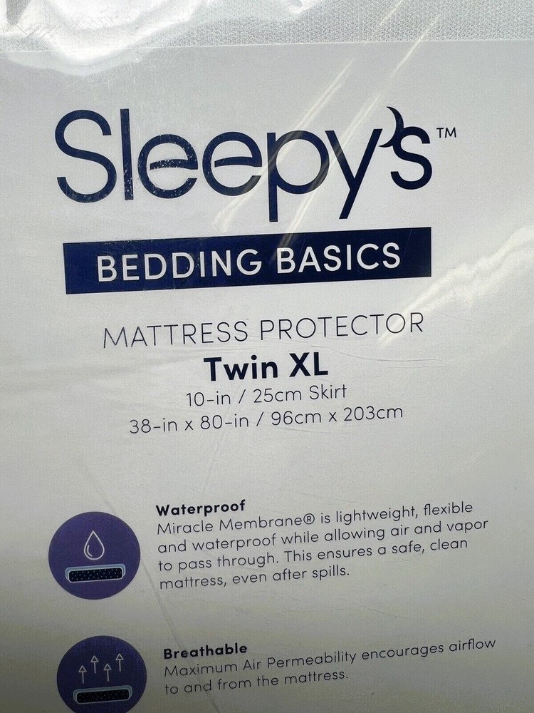 Sleepy's Bedding Basic Waterproof TWIN XL Mattress Protector Hypoallergenic, Bre
