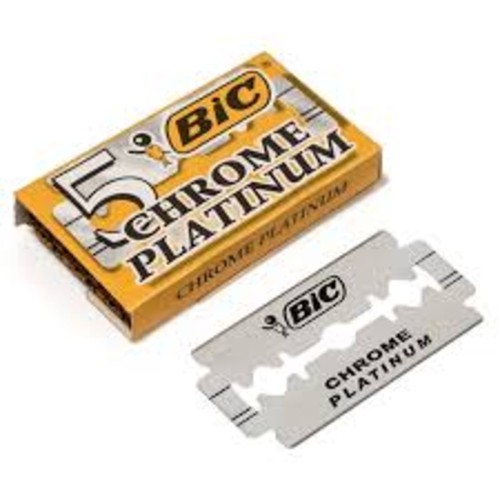 5 Double Edge Razor Blades, BIC Chrome Platinum