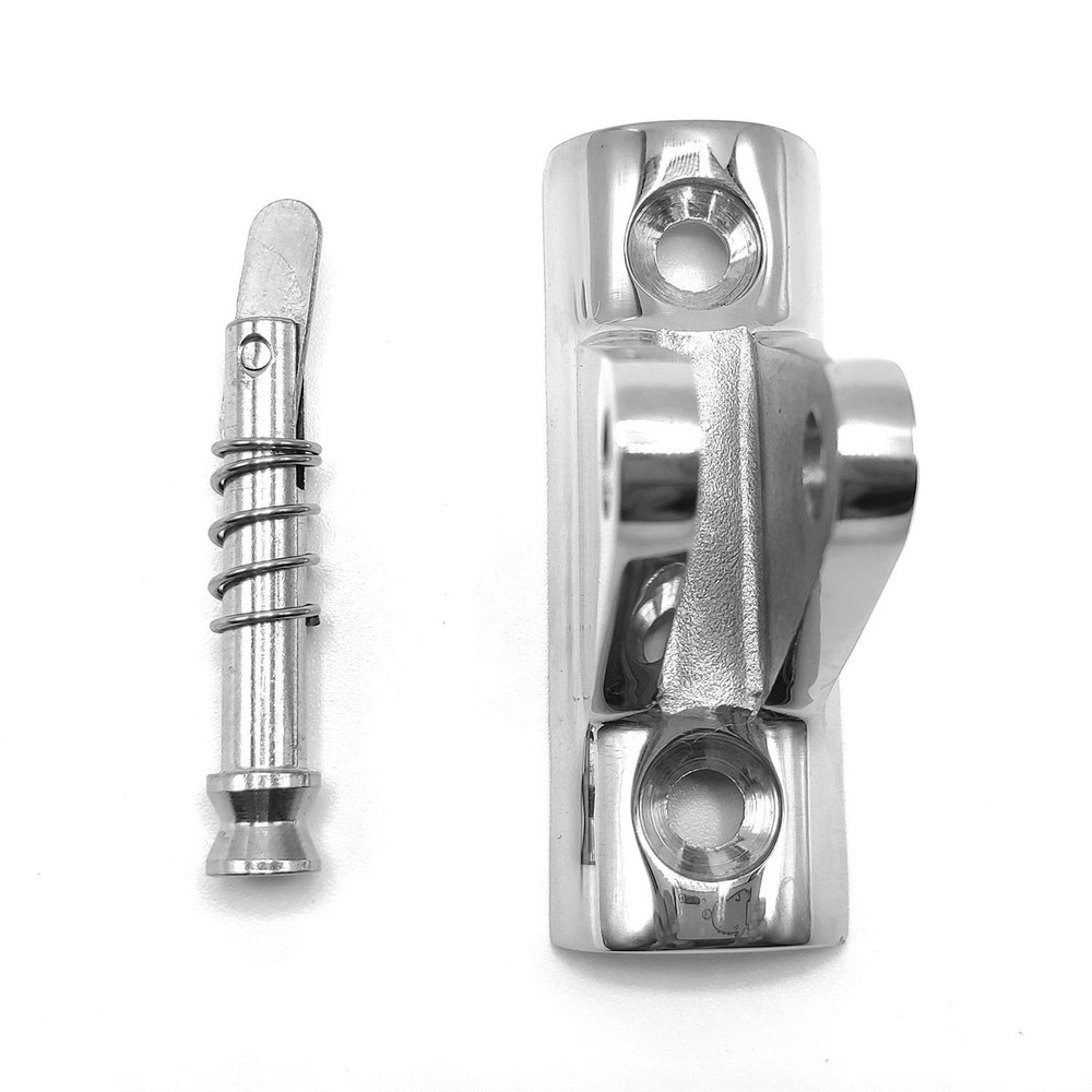 2 PCS Bimini Top Deck Hinge 90°Fitting Concave Base Hardware with Quick Rel