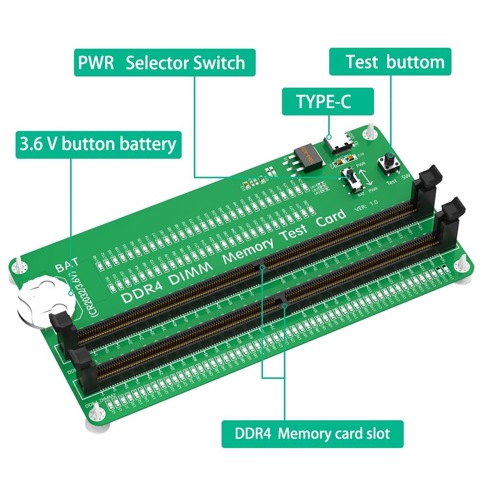 DDR4 Memory Tester, Desktop Computer Memory Test Card With LED Indicators