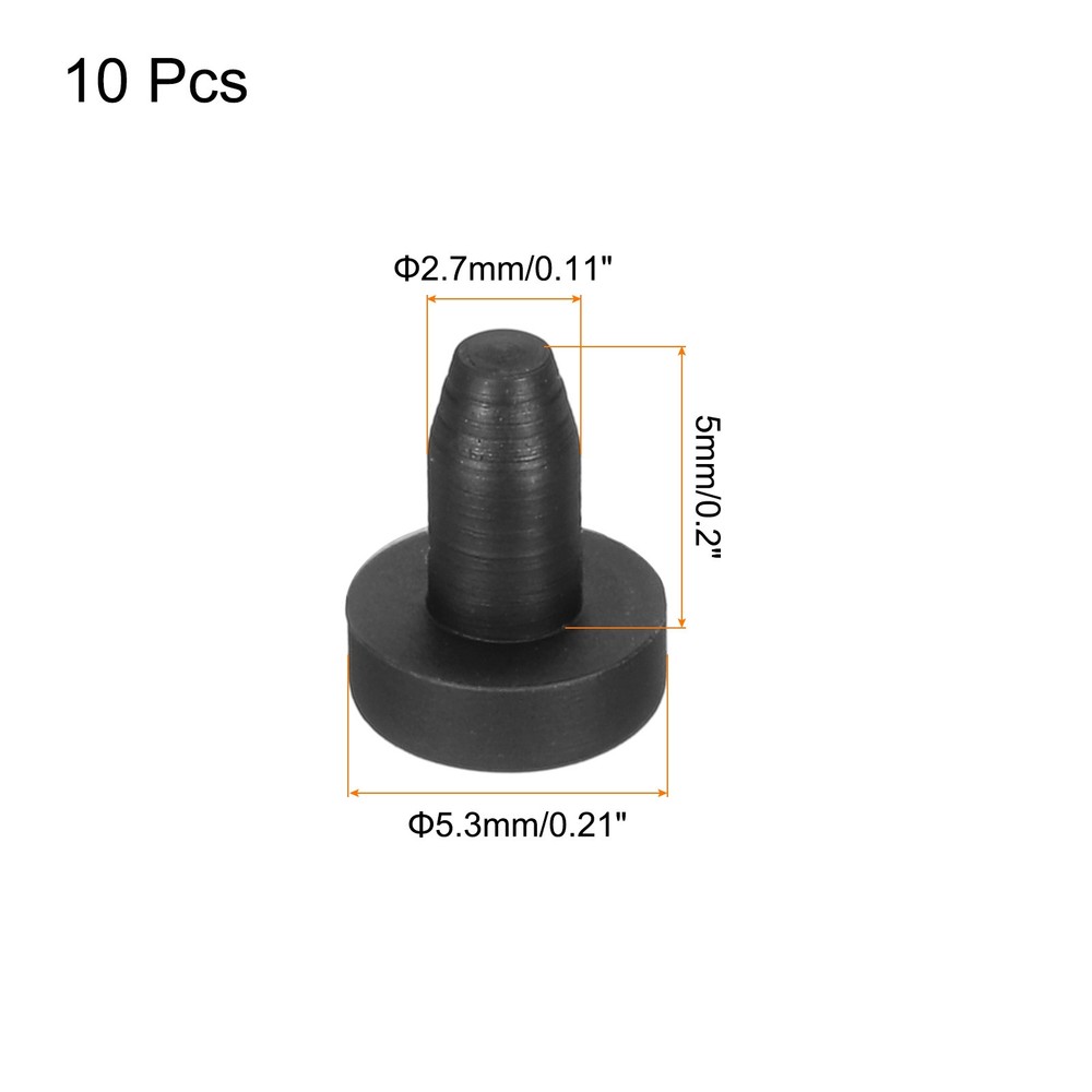 10Pcs High Temp Silicone Plug T Shaped Solid Silicon Stopper Black 5.3x7x5mm