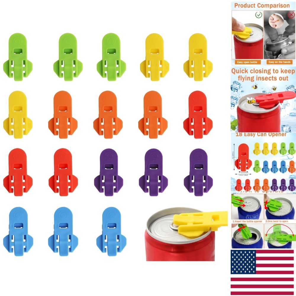 Easy Can Opening Solution: 18-Pcs Dustproof Manual Opener Set in Multiple Colors