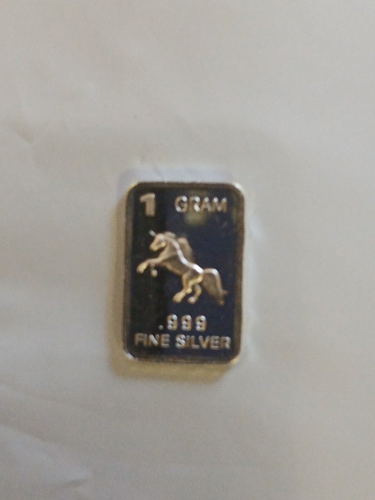 Silver Bar 1 Gram Unicorn Design
