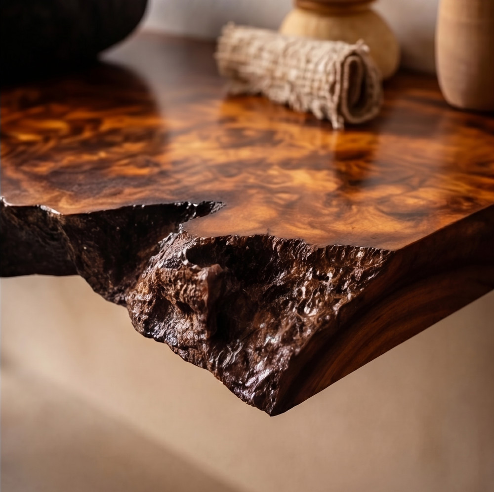 Bathroom Vanity Modern Solid Wood Live Edge Floating Sink Counter Bathroom
